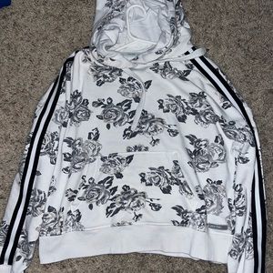 Calvin Klein floral cropped hoodie